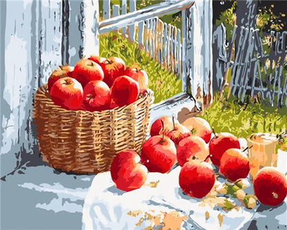 DIY Paint by Numbers Kit – Still Life Fruit and Flower Canvas Painting for Home Decoration