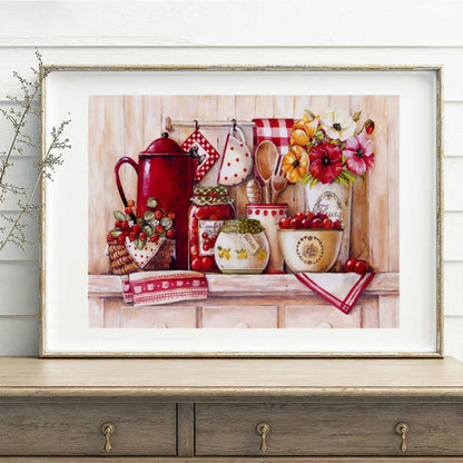 5D Diamond Painting Flower Fruit Full Square Round Drill Diamond Embroidery Cross Stitch Handicraft Kitchen Decoration