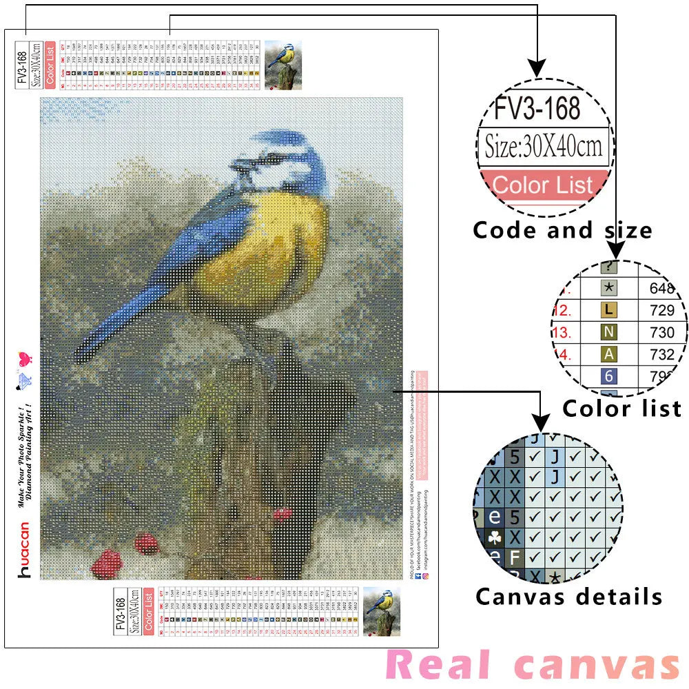 5D Full Square Diamond Painting Bird Picture Of Rhinestone Diamond Embroidery Animal Mosaic Needlework Decor For Home