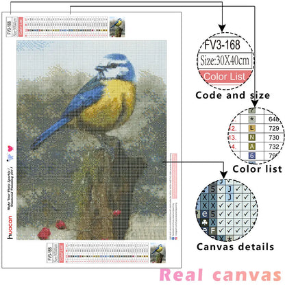 5D Full Square Diamond Painting Bird Picture Of Rhinestone Diamond Embroidery Animal Mosaic Needlework Decor For Home