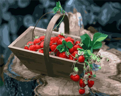 DIY Paint by Numbers Kit – Still Life Fruit and Flower Canvas Painting for Home Decoration