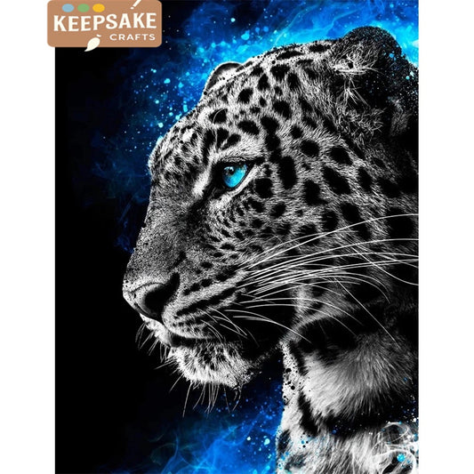 Leopard Paint by Numbers – DIY Animal Canvas Art Kit with Frame, Handpainted for Home Decor