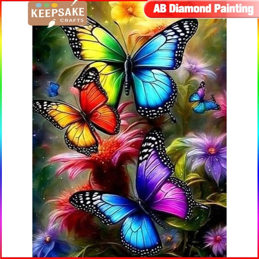 Butterfly & Floral Animal Diamond Painting – 5D Full Drill Embroidery Kit for Wall Art & Craft Lovers