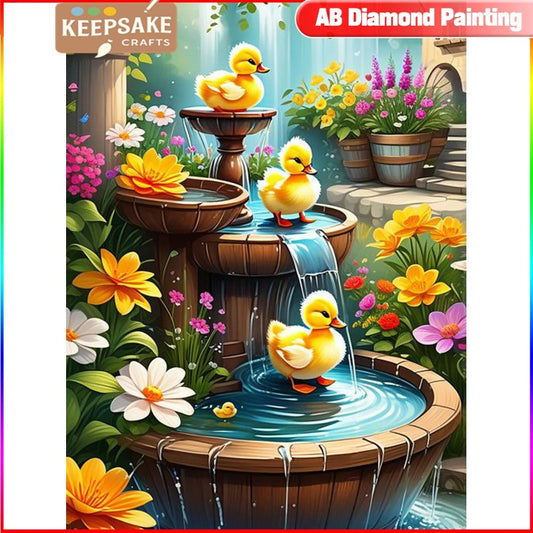 Dark Landscape Diamond Painting – Animal & Waterfall Scene, DIY Full Drill Mosaic Kit for Home Decoration