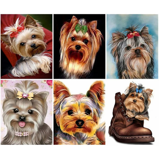 DIY Dog Painting by Numbers – Animal Canvas Drawing Kit for Adults, Home Decor & Gift