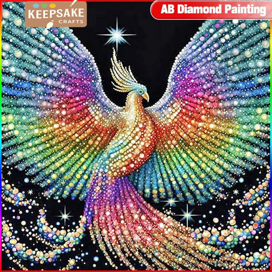 Full AB Diamond Painting Kit – 5D Peacock Embroidery Mosaic for Living Room Decoration & Hobby