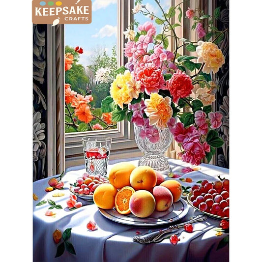 2025 New Collection – 5D Diamond Painting Kit, Full Round & Square Drill Flower & Fruit Mosaic for Home Decor